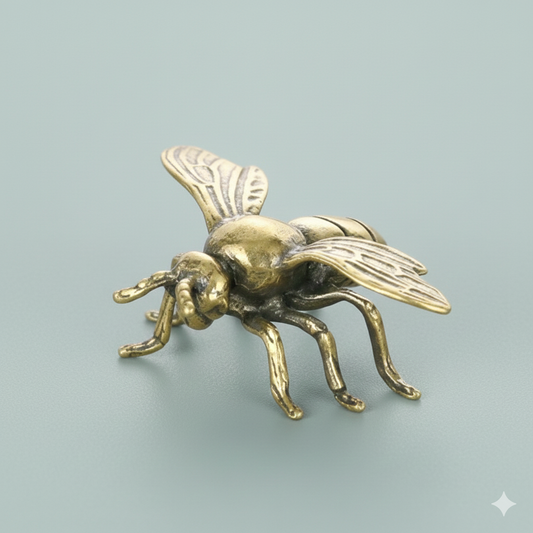 Handcrafted Brass Bee Figurine – Antique Desk Ornament for Home & Office | Unique Animal Décor & Christmas Gift