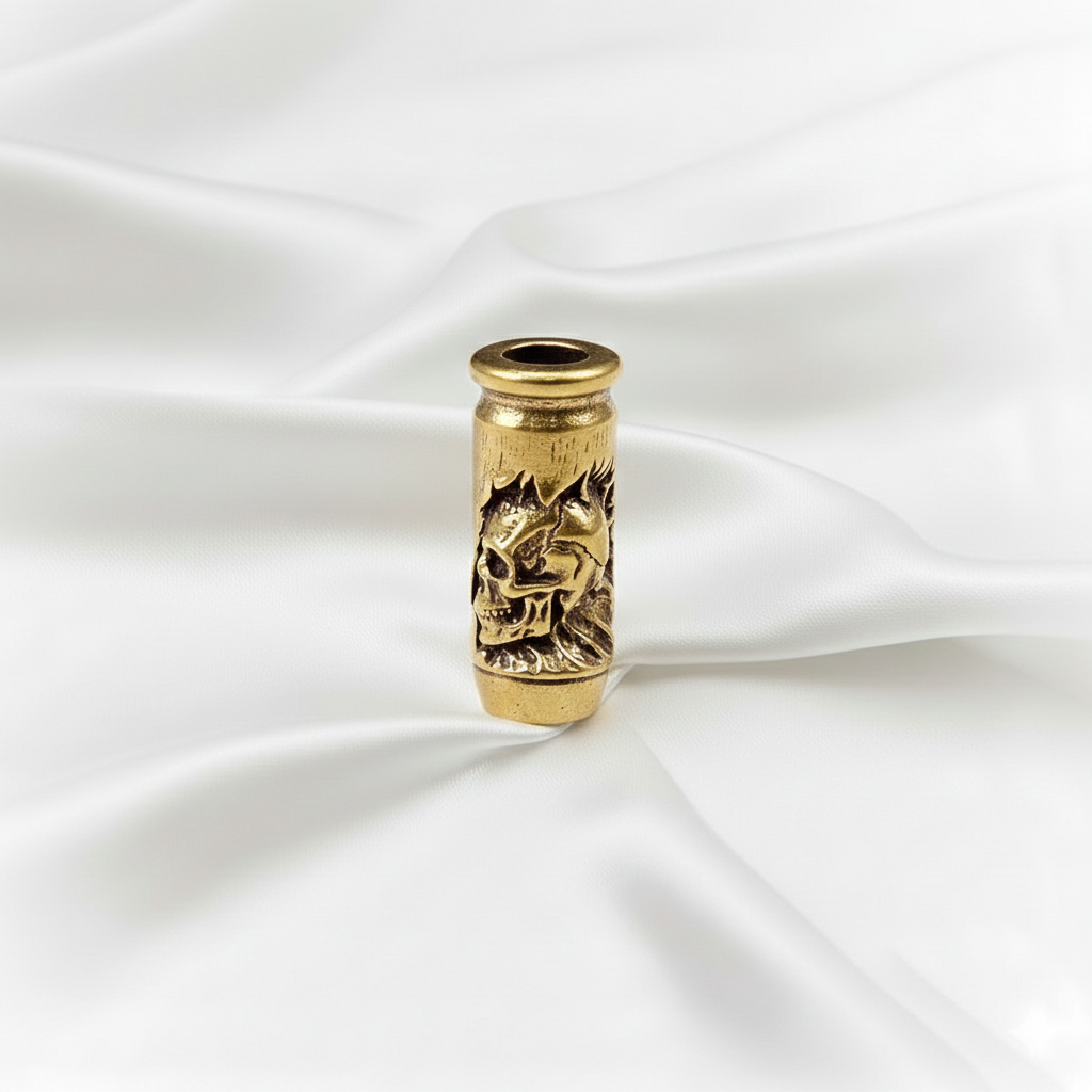 1 Pc Skull Cross Bullet Knife Drop Brass Bead – EDC Paracord Bracelet Lanyard Pendant | DIY Knife Beads, Fidget & Tactical Accessories