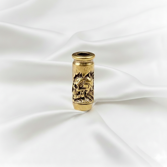 1 Pc Skull Cross Bullet Knife Drop Brass Bead – EDC Paracord Bracelet Lanyard Pendant | DIY Knife Beads, Fidget & Tactical Accessories