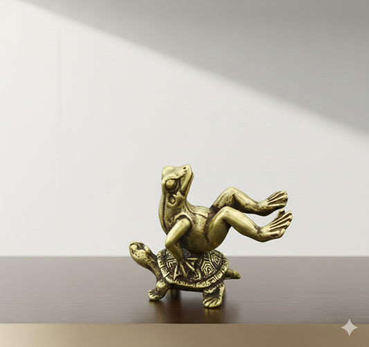 1pc Antique Play Brass Tortoise Frog Miniature Statue Decoration Desk Decoration Home Decoration Bronze Sculpture