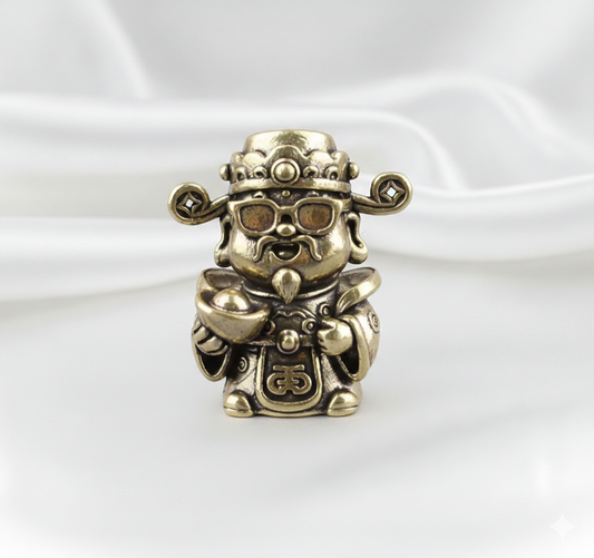 1 Pc Brass God of Wealth Statue – Lucky Money God Figurine, Retro Desktop Decor for Home Office, Feng Shui Wealth Symbol, Gift for Men