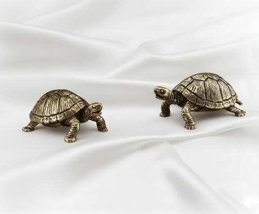 1 pc Antique Solid Copper Turtle Brass Ornament – Wealth, Safety & Longevity Symbol | Marine Animal Metal Figurine | Feng Shui Desk Décor & Collectible Gift