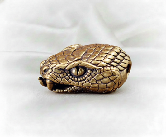 1 pc Snake Head Brass Buckle EDC Paracord Pendant – Outdoor DIY Woven Rope Accessory, Adult Fidget Decompression Toy, Tactical EDC Gear