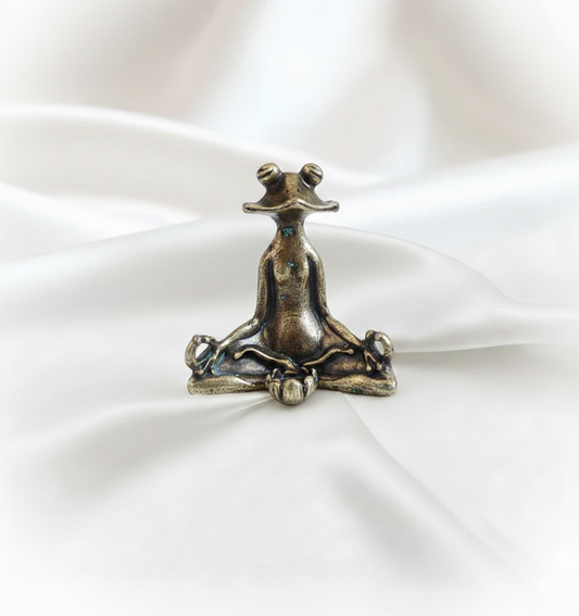 Vintage Brass Zen Frog Meditation Statue – Buddhist Incense Burner & Metal Turtle Sculpture | Unique Home Décor Tea Pet