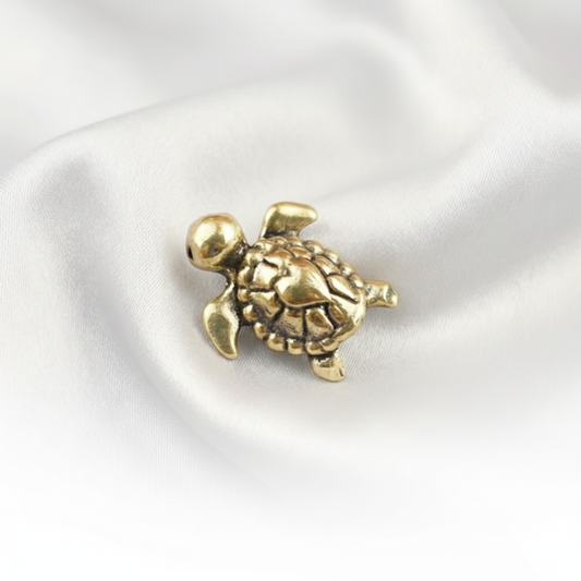 Vintage Brass Turtle Figurine – Lucky Tortoise Statue for Wealth, Longevity & Prosperity | Desk Decor, Tea Pet & Home/Office Ornament